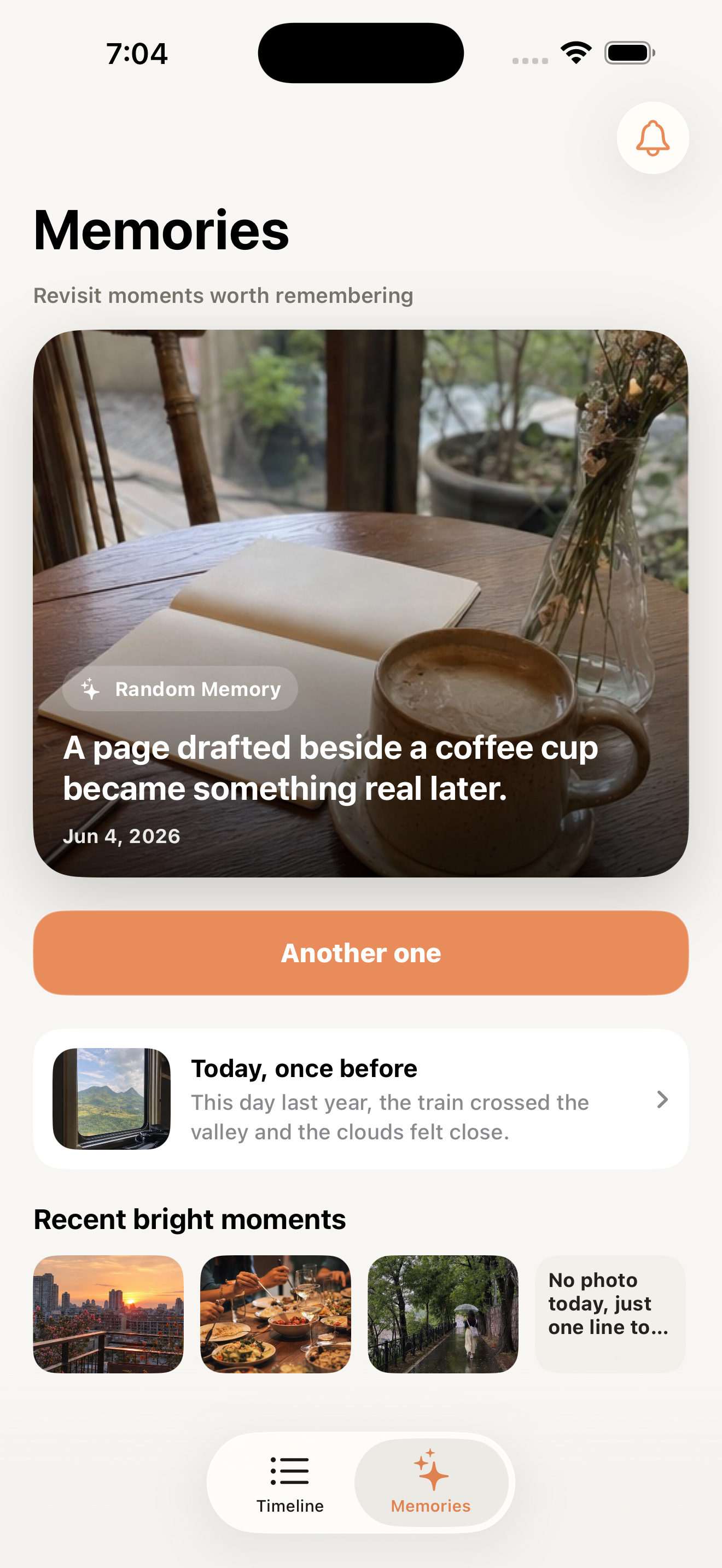 Lumiary memories screen